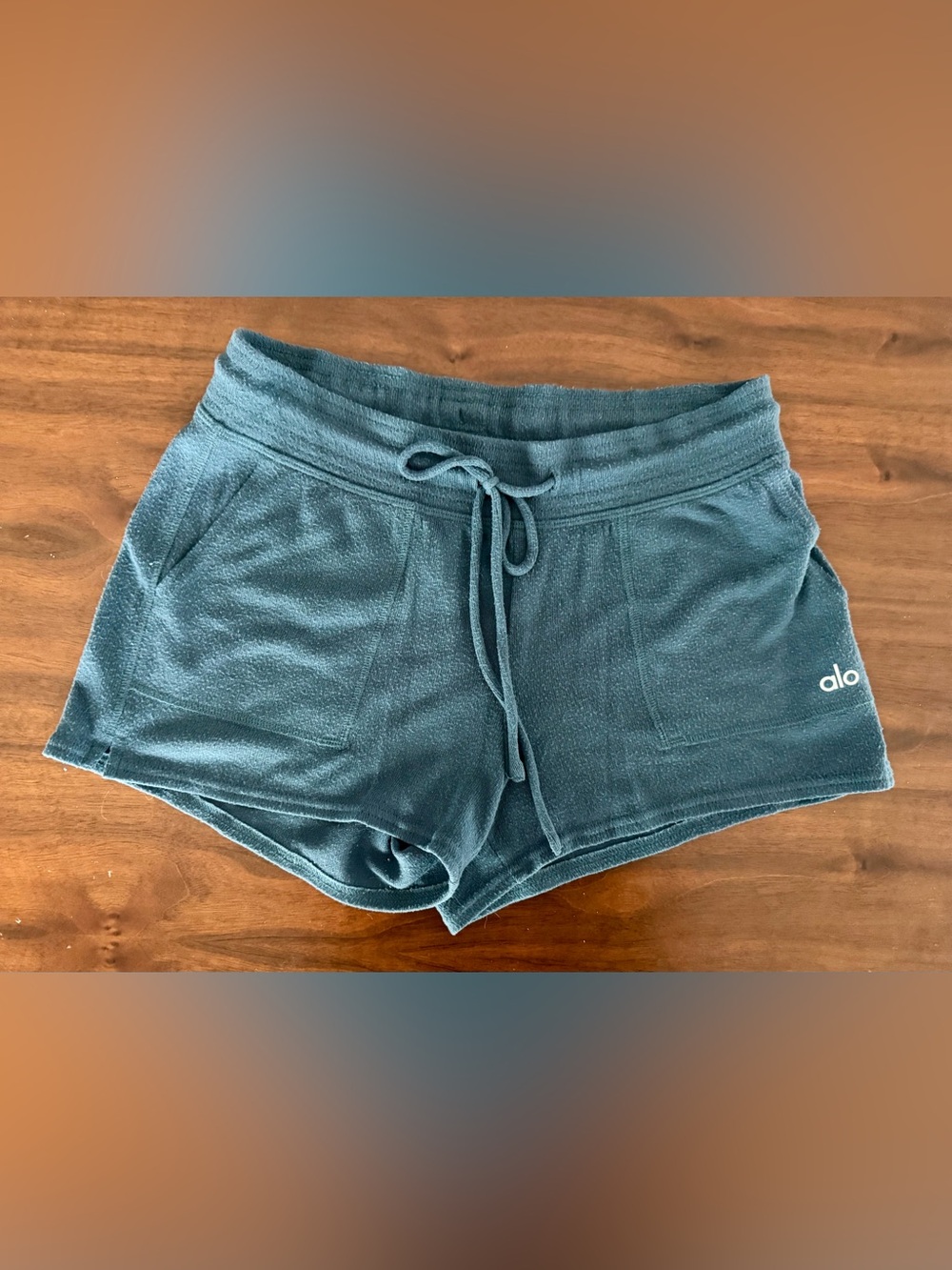 ALO Yoga Daze Teal Blue Shorts XS